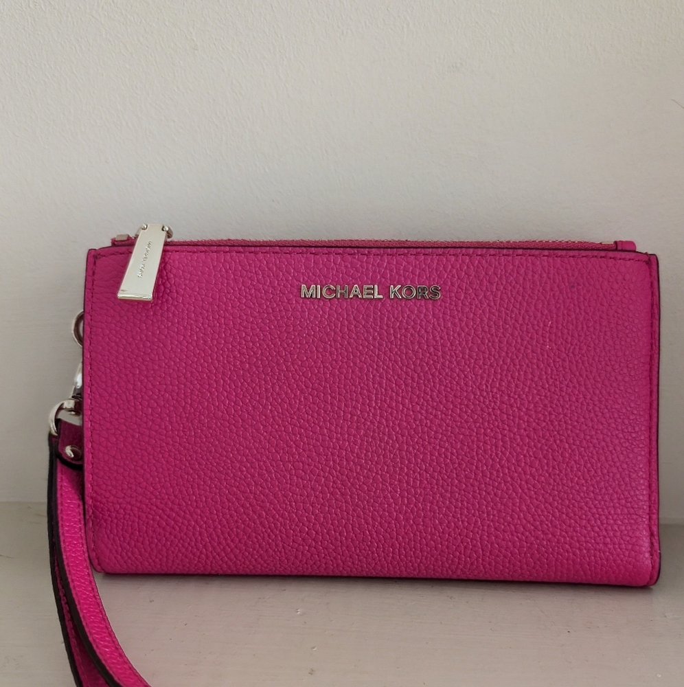 Michael Kors Fuchsia Double Zip Wristlet
